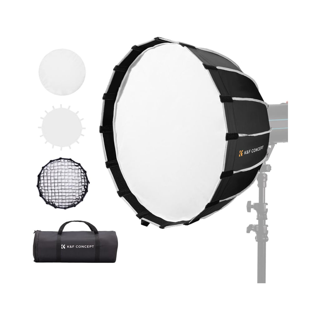 Imagen 1 del producto Softbox parabólico K&F Concept 120cm KF18.0008v2, armado rápido, montura Bowens