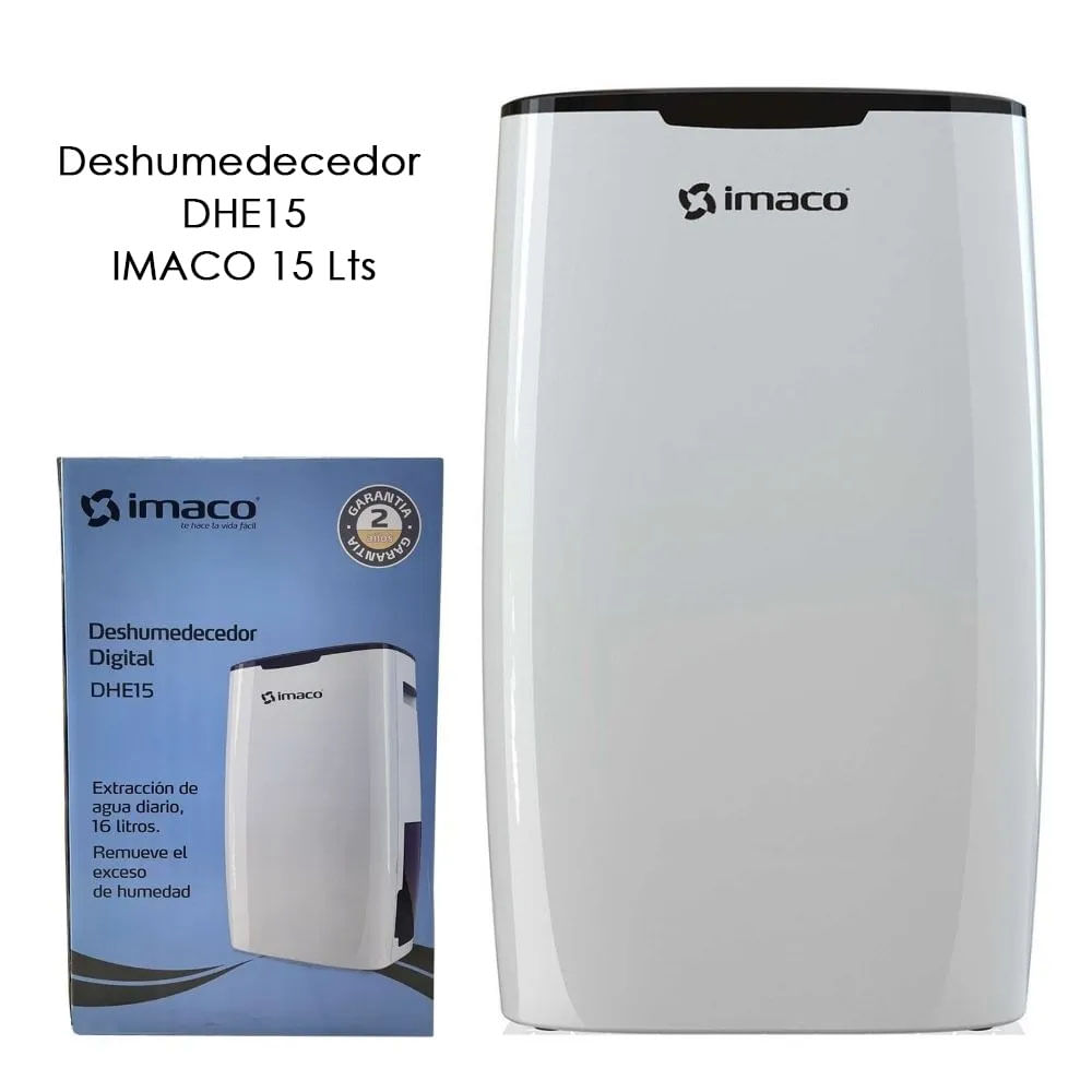 Imagen 2 del producto Deshumedecedor DHE15 Imaco, 220W, 15 litros, blanco y negro