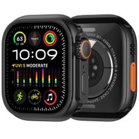 Case de metal titanio, Urvoi, para Apple Watch 45mm, protección premium, compatible con Series 4 al 9 y SE, negro