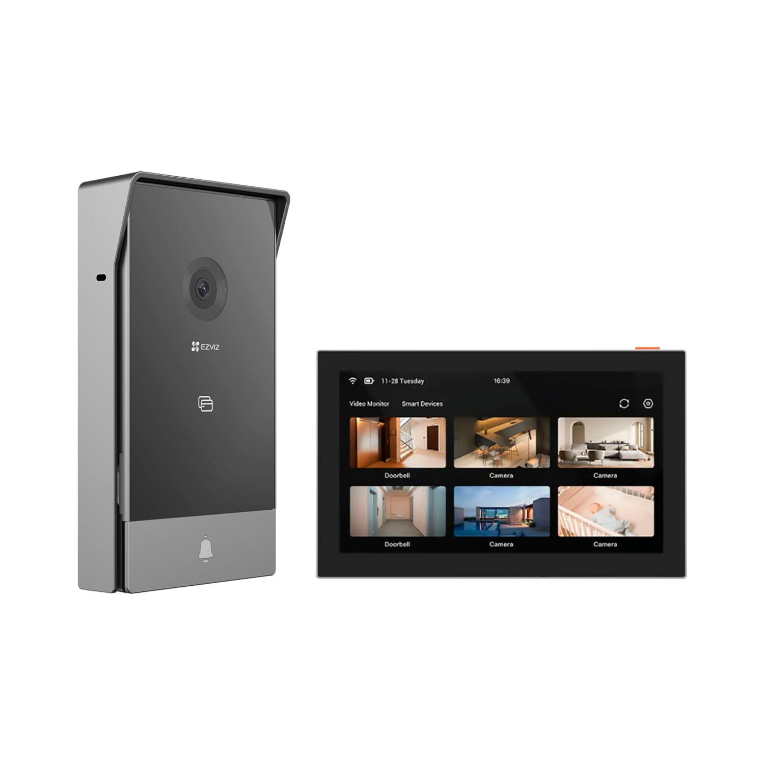 Videoportero inteligente Ezviz HP7 2K para exteriores con pantalla 7", audio bidireccional, Wi-Fi dual