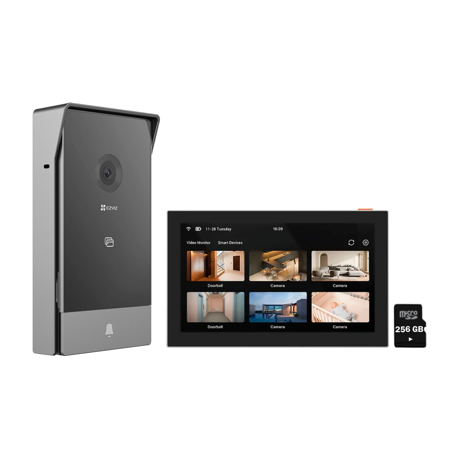 Videoportero inteligente Ezviz HP7 2K exterior con pantalla 7", Wi-Fi dual y memoria 256GB