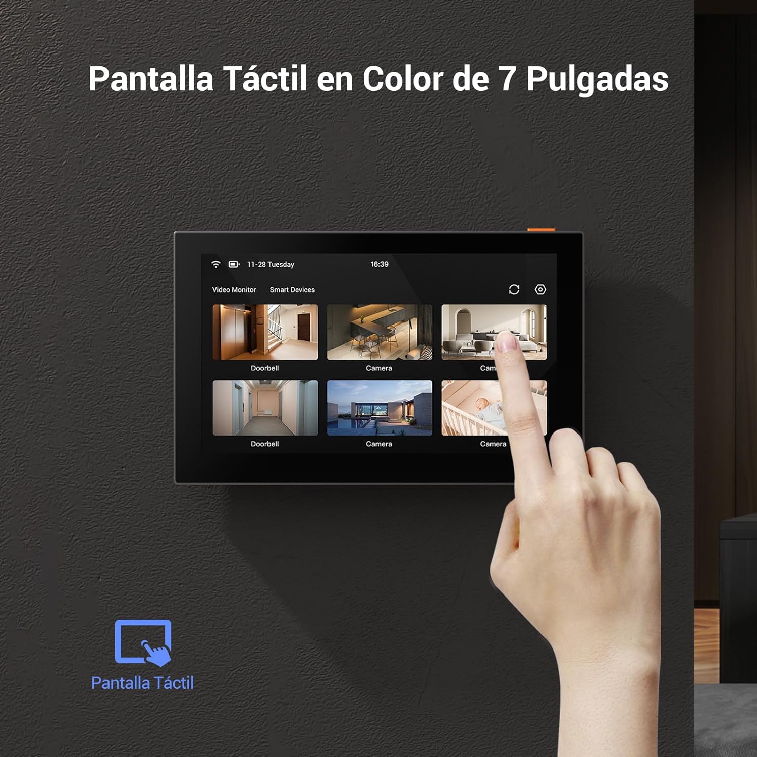 Imagen 2 del producto Monitor táctil inteligente Ezviz SD7 7” IPS, Wi-Fi, batería 4600 mAh, soporta 30 dispositivos
