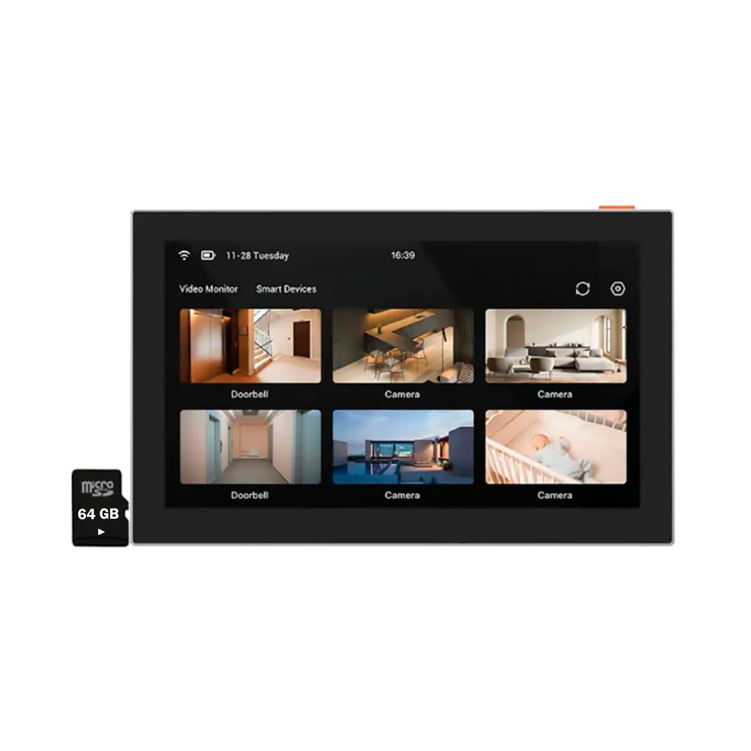 Imagen 1 del producto Monitor táctil inteligente Ezviz SD7 con Micro SD 64GB, pantalla 7”, Wi-Fi, control hasta 30 dispositivos