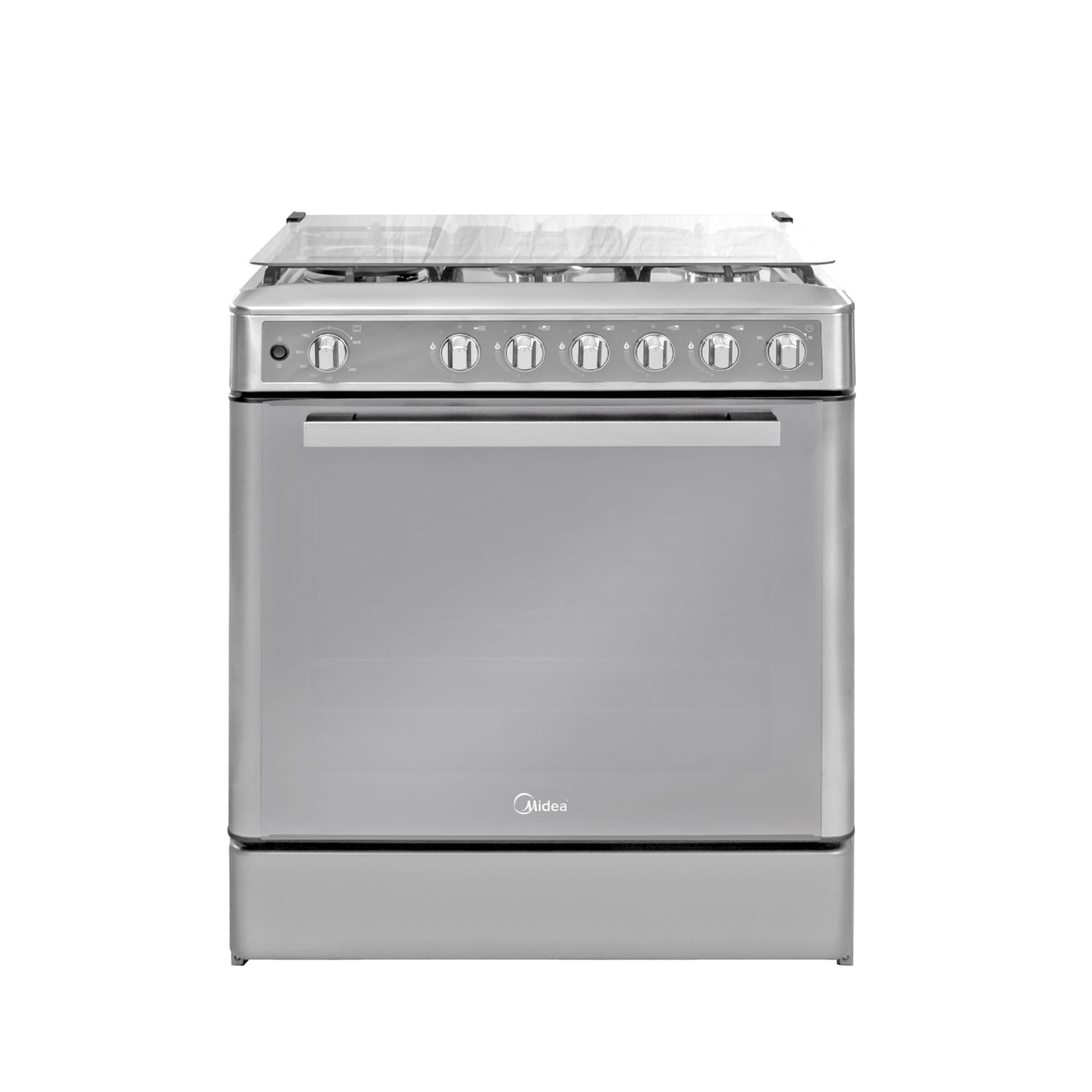Cocina a gas Midea Venus 30” con 5 quemadores, Grill, Timer y cubierta en acero inoxidable