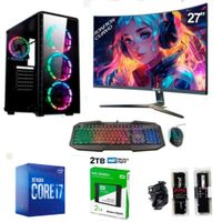 PC Intel Core i7-10TH + 32GB RAM + Disco Solido 2TB SSD + Case 500W + Monitor 27"" FHD, FreeDOS