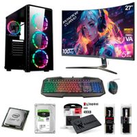PC Intel Core i7-6TH + 16GB RAM + 1TB Disco + 480GB SSD + Monitor 27"" FHD + Teclado y mouse gamer + Case RGB luces, FreeDOS