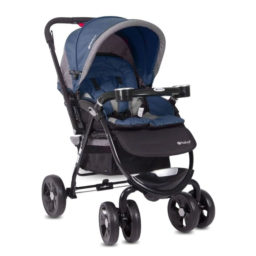 Coche cuna de lujo Ambani edición limitada, mango ajustable, capota expandible, 0 a 3 años, azul