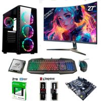 PC Intel Core i7-6TH + 32GB RAM + Disco 2TB SSD + Monitor 27 "" FHD + Case 500W RGB + Teclado y mouse gamer, FreeDOS