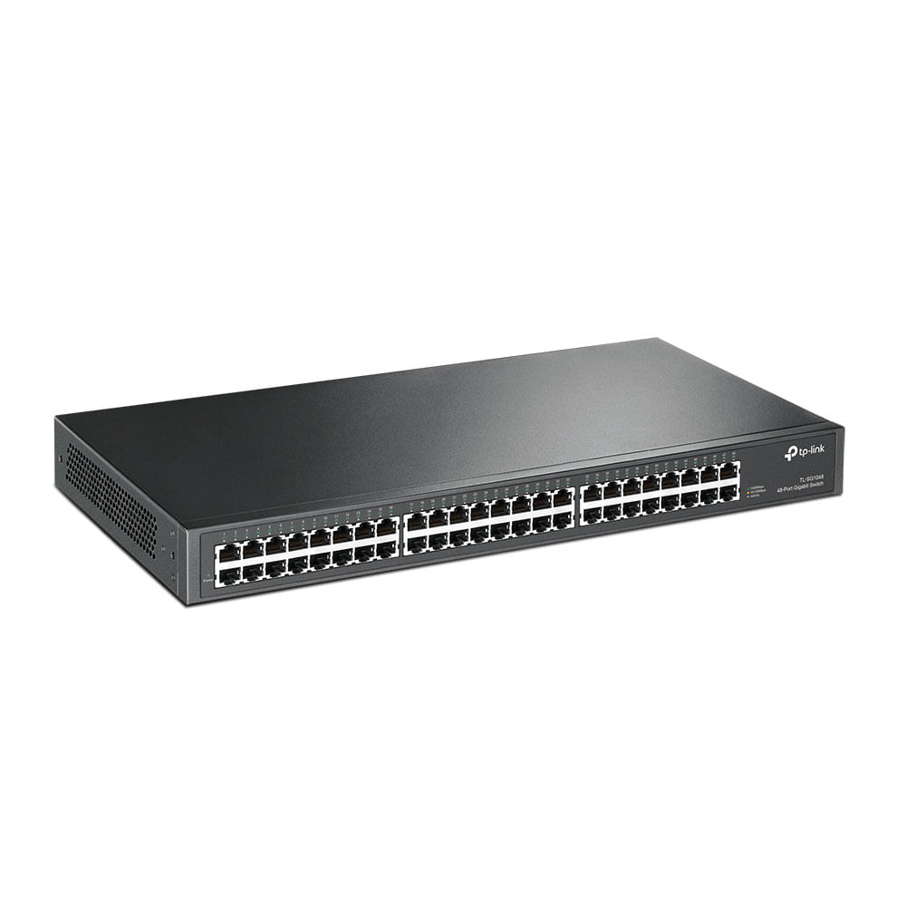 Imagen 2 del producto Switch Conmutador TP-Link TL-SG1048, 48 puertos Gigabit, 10/100/1000 Mbps, eficiencia energética, montaje rack, plug and play, negro