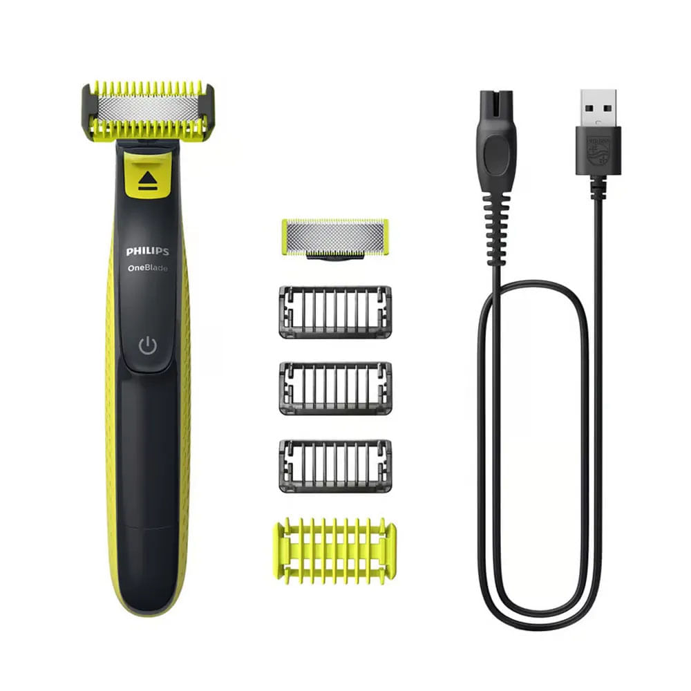 Imagen 2 del producto Afeitadora Philips OneBlade QP2824/10 cara y cuerpo, uso húmedo y seco, 3 peines y protector piel