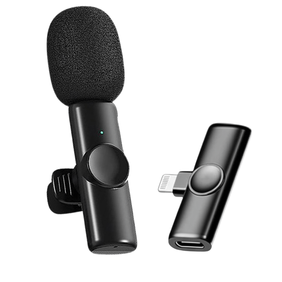 Micrófono K11 inalámbrico Lightning para iPhone, reducción de Ruido, modo Reverb y carga simultánea