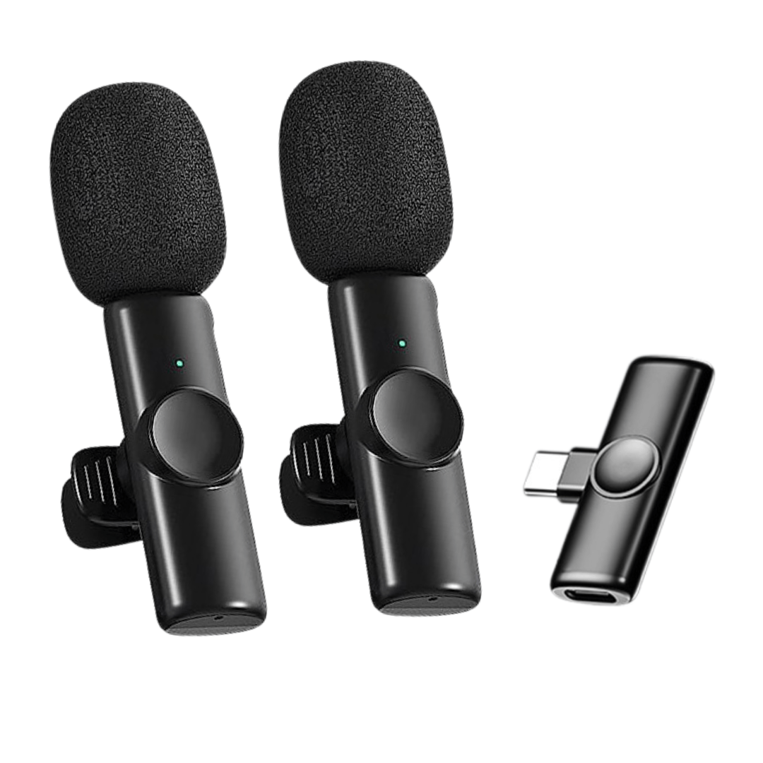 Micrófono inalámbrico doble K11 para celular tipo C, con reducción de ruido y efecto Reverb