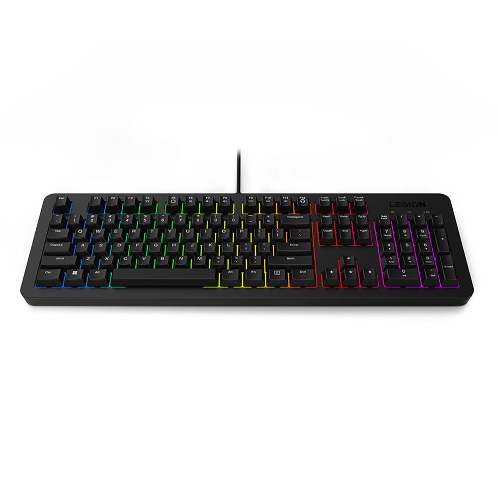 Imagen 2 del producto Teclado gamer Lenovo Legion KM310 RGB, membrana, alámbrico, USB, español, 24 teclas anti-ghosting, negro