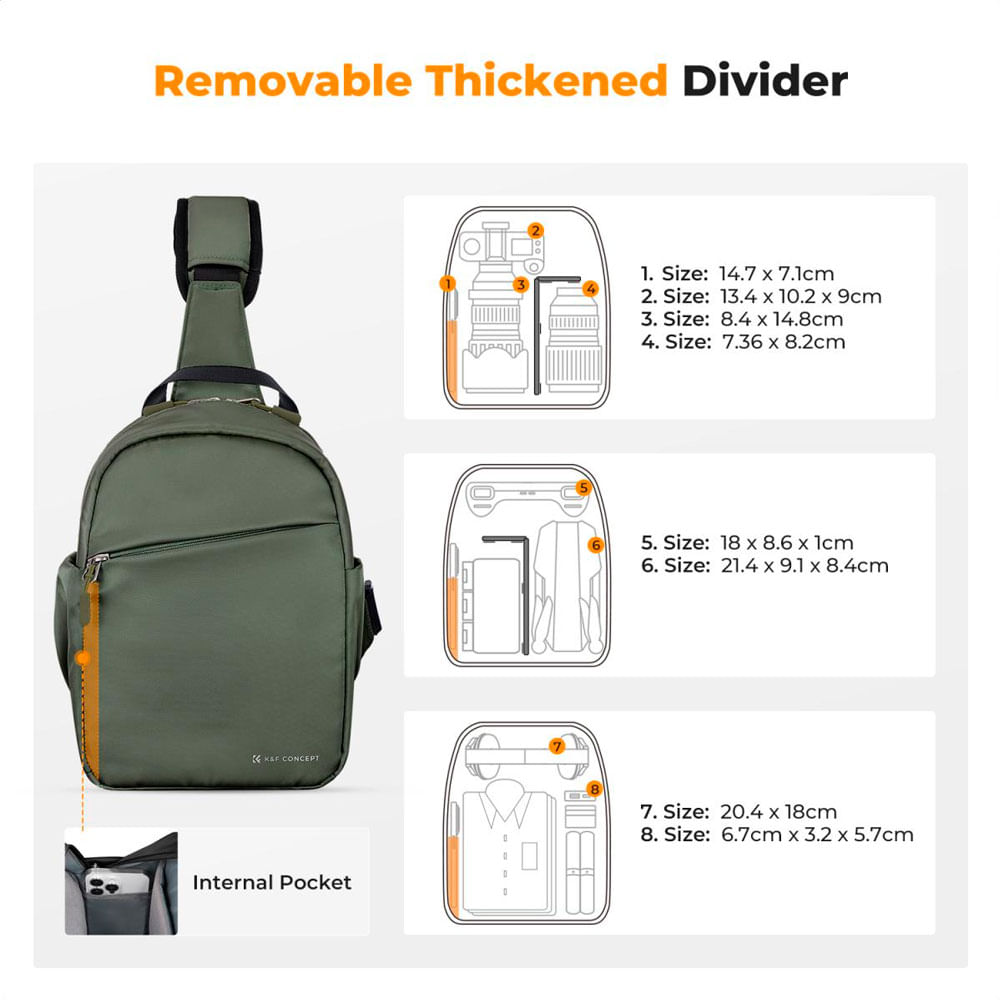 Imagen 2 del producto Mochila K&F Concept KF13.171v2 para cámara réflex, compacta, ligera y acolchada