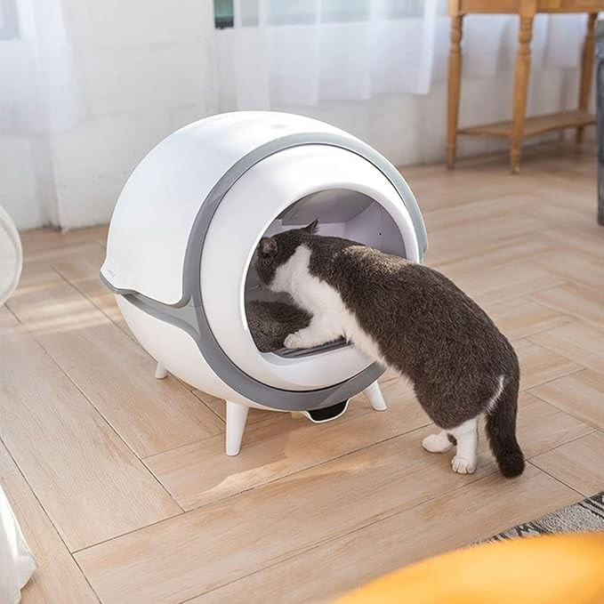 Imagen 2 del producto Arenero automático smart para gatos con desinfección UV, bluetooth, Wi-Fi, gran capacidad, blanco