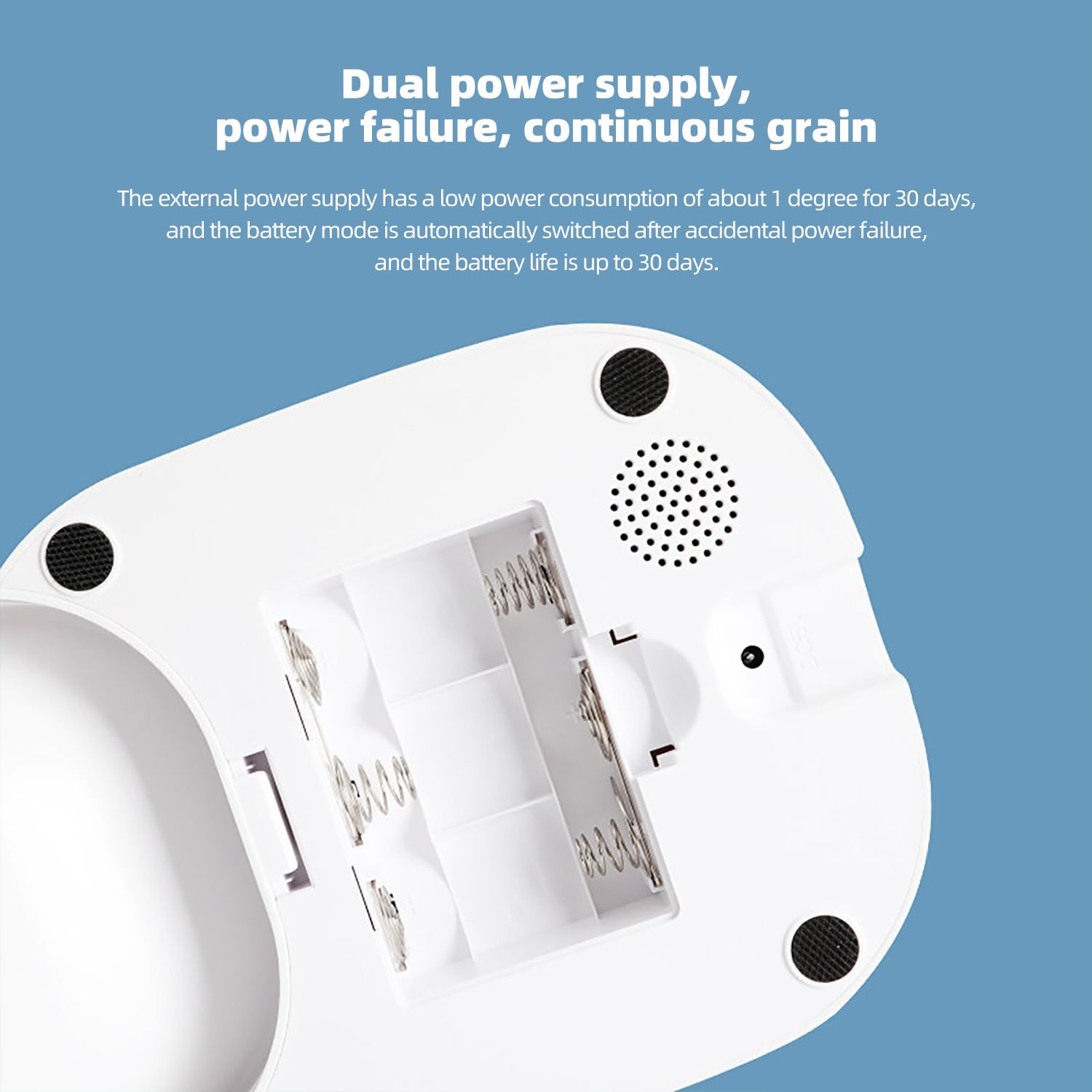 Imagen 2 del producto Comedero smart de 6 litros con Wi-Fi para mascotas, bandeja de acero inoxidable, blanco