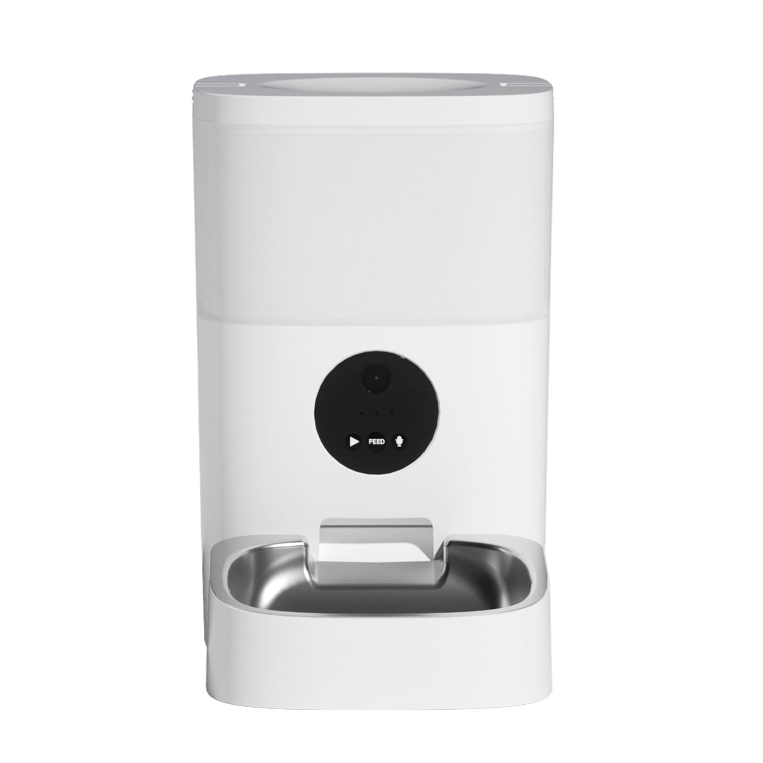 Imagen 1 del producto Comedero smart de 6 litros con Wi-Fi para mascotas, bandeja de acero inoxidable, blanco