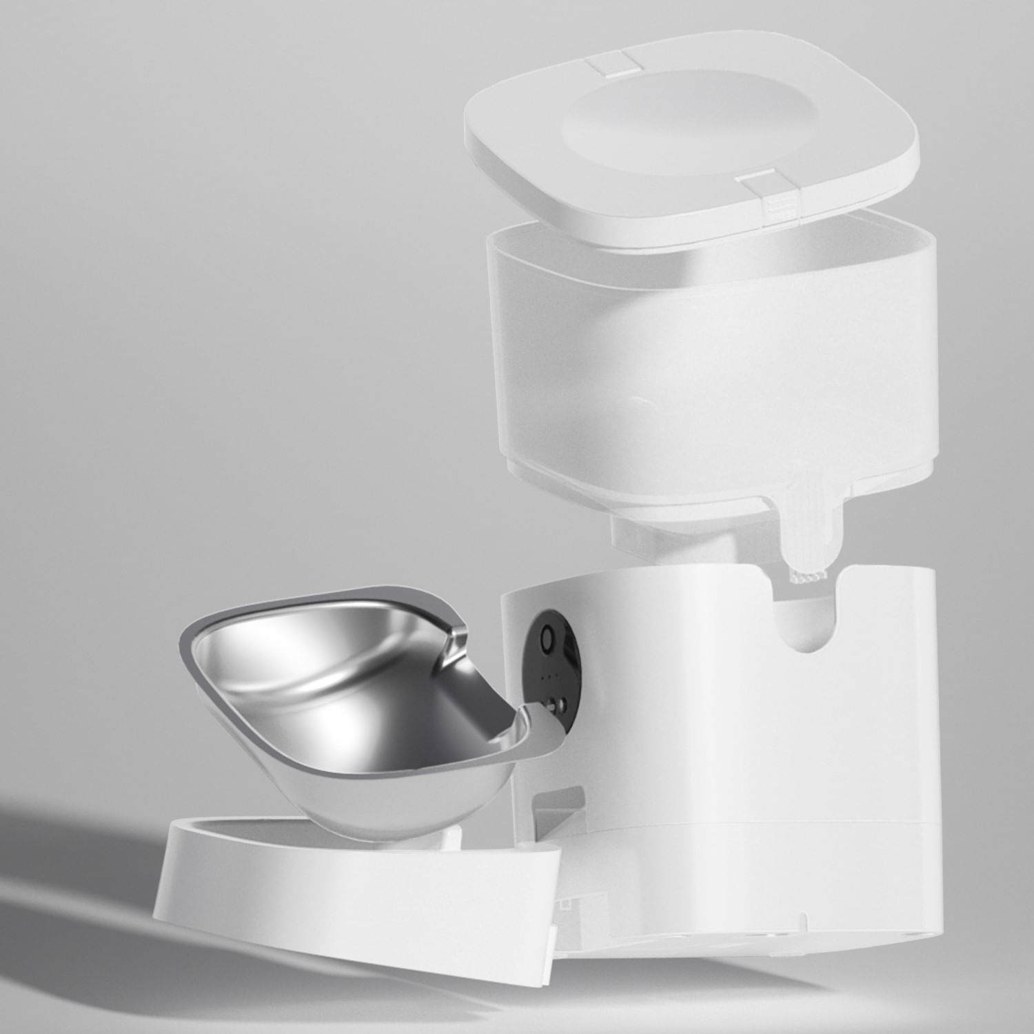 Imagen 2 del producto Comedero smart de 4 litros con Wi-Fi para mascotas, bandeja de acero inoxidable, fácil limpieza, blanco