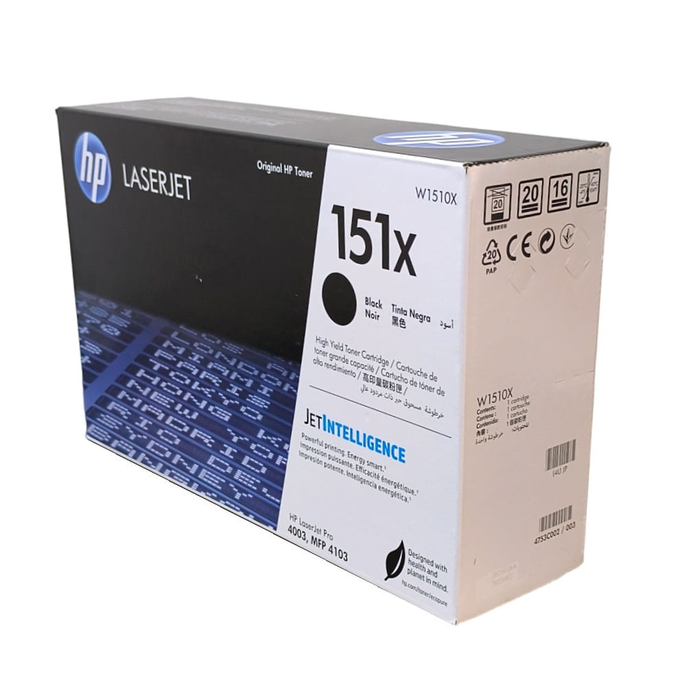 Imagen 2 del producto Toner HP W1510X (151X) , original, para LaserJet 4003A, rendimiento 9,700 páginas, negro
