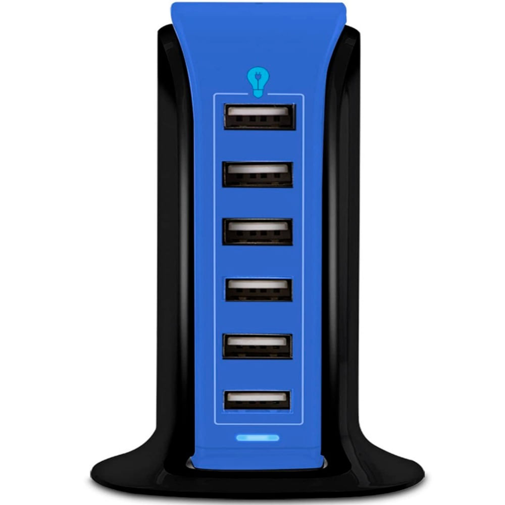 Imagen 2 del producto Estación de carga rápida Aduro 6 puertos USB 40W, carga inteligente, azul