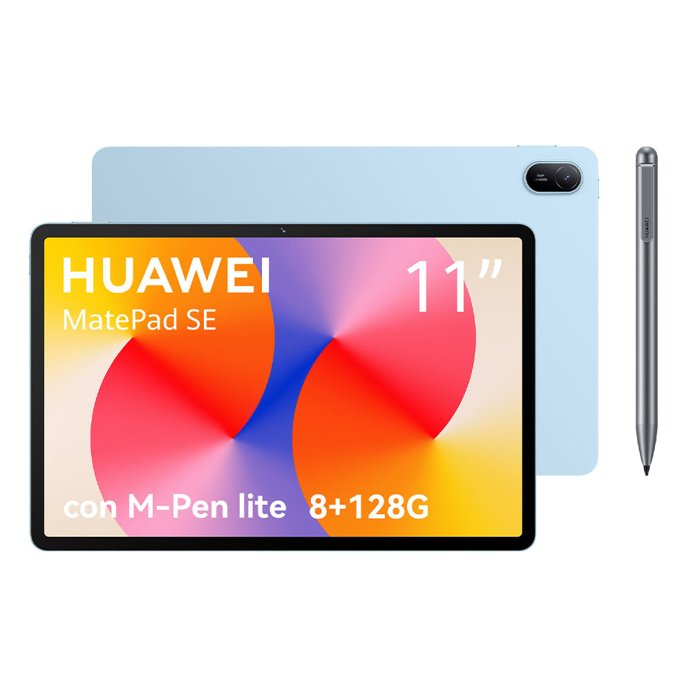 Tablet Huawei MatePad SE 11" 128GB, 8GB RAM, cámara principal 8MP, frontal 5MP + lápiz, azul
