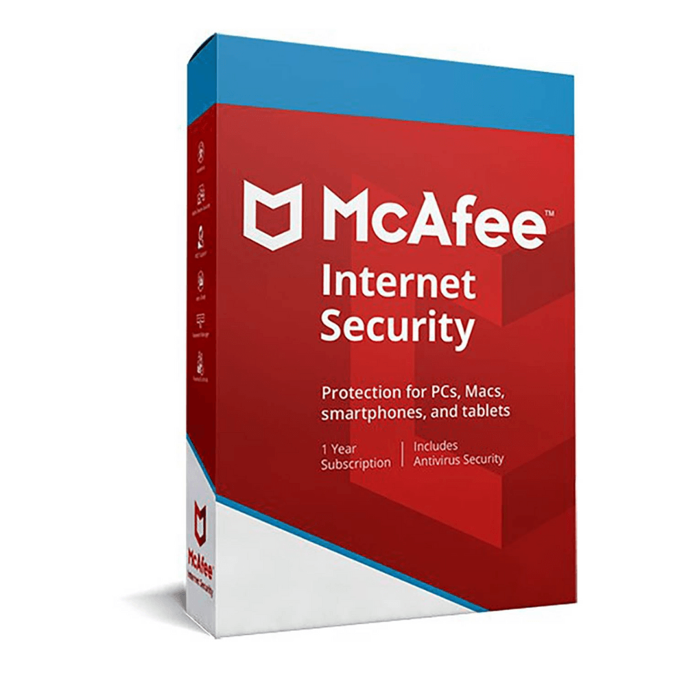 Antivirus McAfee Internet Security licencia digital, 10 dispositivos, 1 año, protección esencial Windows - macOS