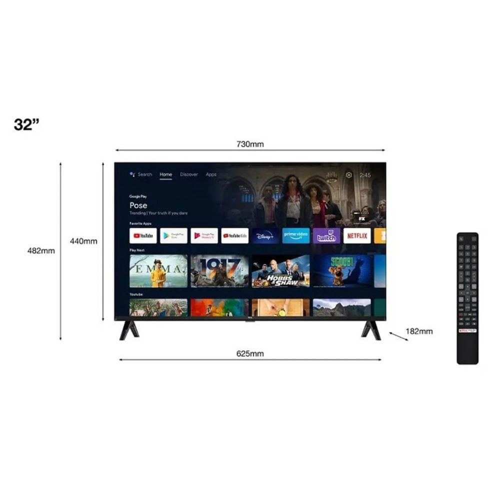 Imagen 2 del producto Televisor TCL LED 32” Smart HD Android TV 32S5400AF con Google Assistant y Chromecast