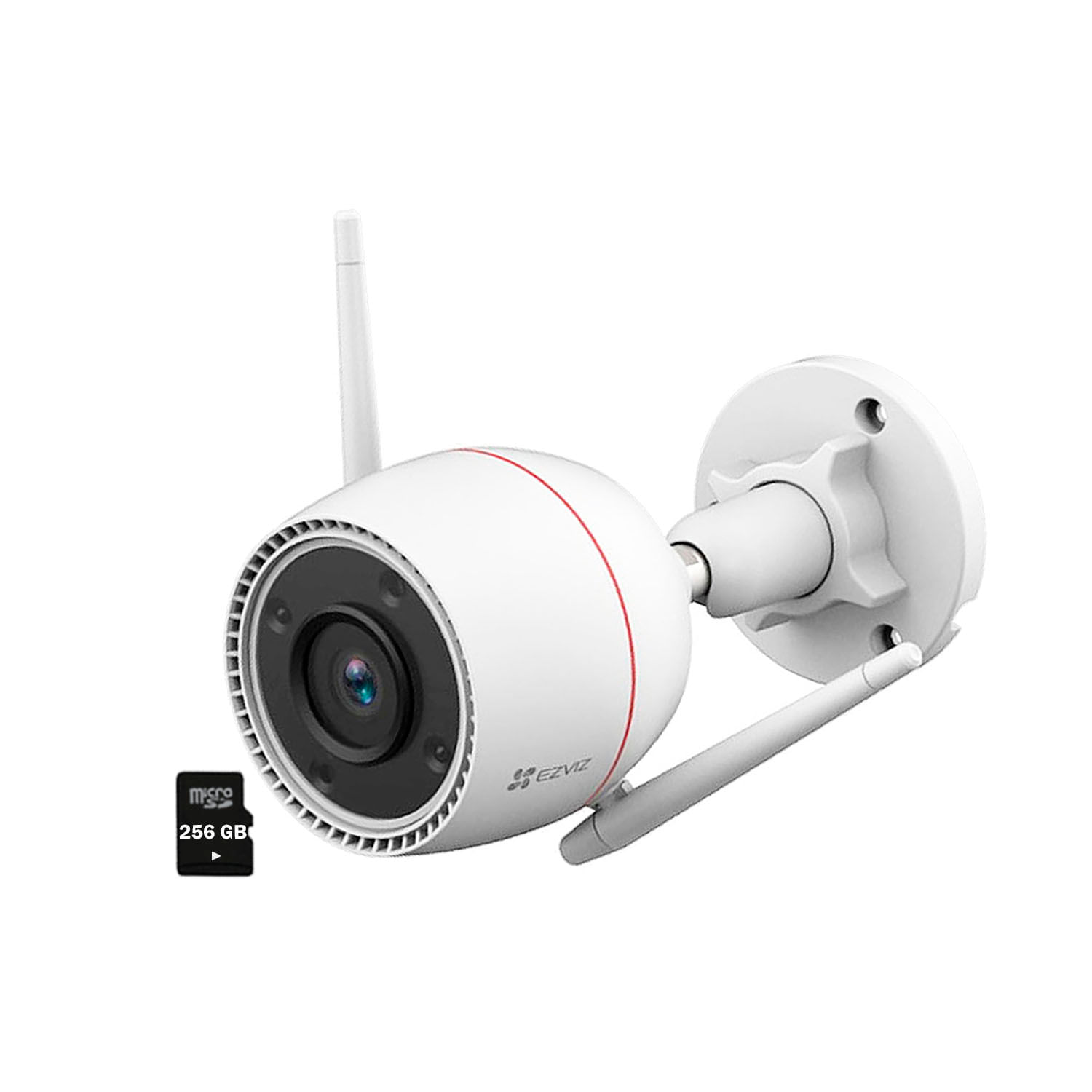 Cámara Ezviz H3C 3MP, Wi-Fi, visión nocturna a color, IP67, con micro SD 256GB, detección humana