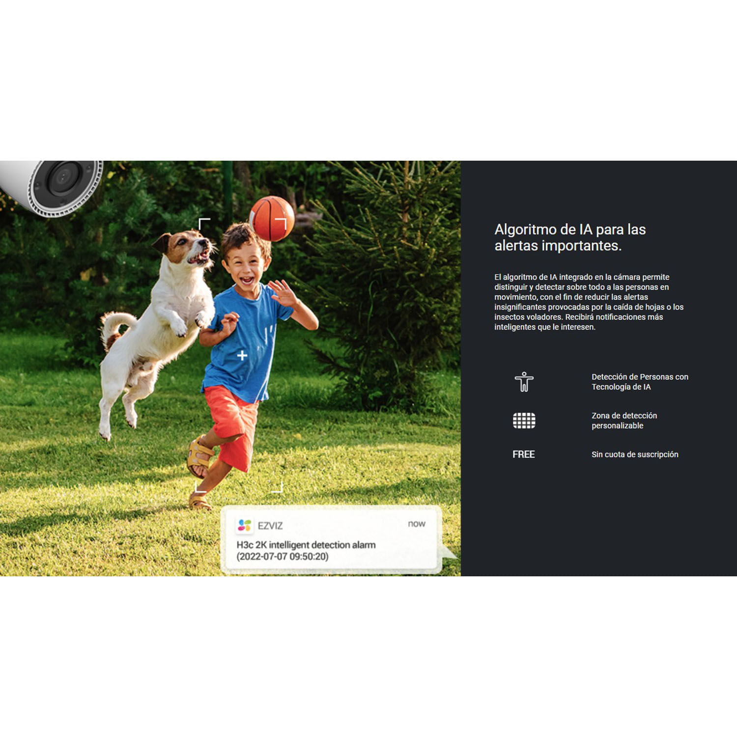 Imagen 2 del producto Cámara Ezviz H3C 3MP Wi-Fi exterior IP67, visión nocturna color, sin memoria incluida