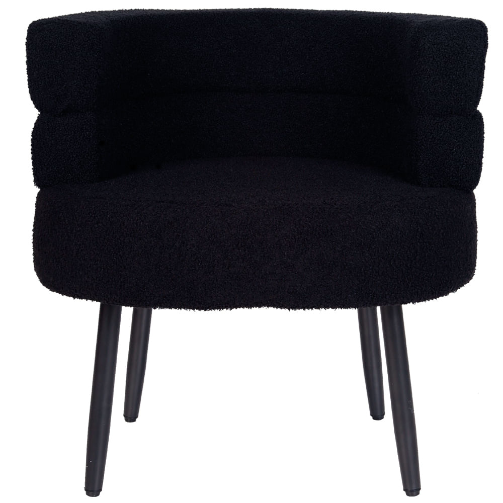 Silla de escritorio Buckingham Nordic, diseño nórdico, soporte metálico, negro