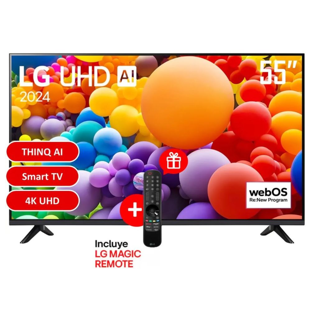 Imagen 2 del producto Televisor LG 55"" SMART TV 4K UHD ThinQ AI webOS Hub 2024, modelo 55UT7300PSA con Magic Remote