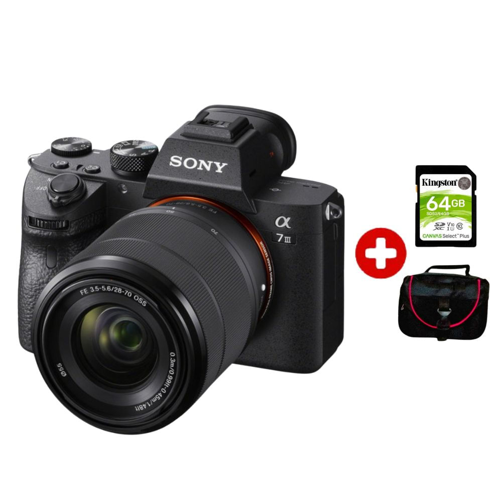 Cámara Sony Alpha 7 III + Lente 28-70mm + Kit Básico, 24.2 MP, 4K UHD, Sensor Full Frame, Wi-Fi, bluetooth