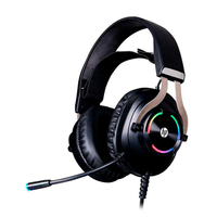Audífonos Gamer HP H360 iluminación, alámbrica, 20 kHz, 22 ohmios, RGB, negro