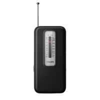 Radio portátil analógica Philips FM, antena telescópica, negro - TAR150600