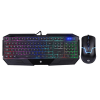 Combo gamer HP teclado y mouse 2 en 1 GK1100, membrana alámbrica, 105 teclas luz, Led, negro