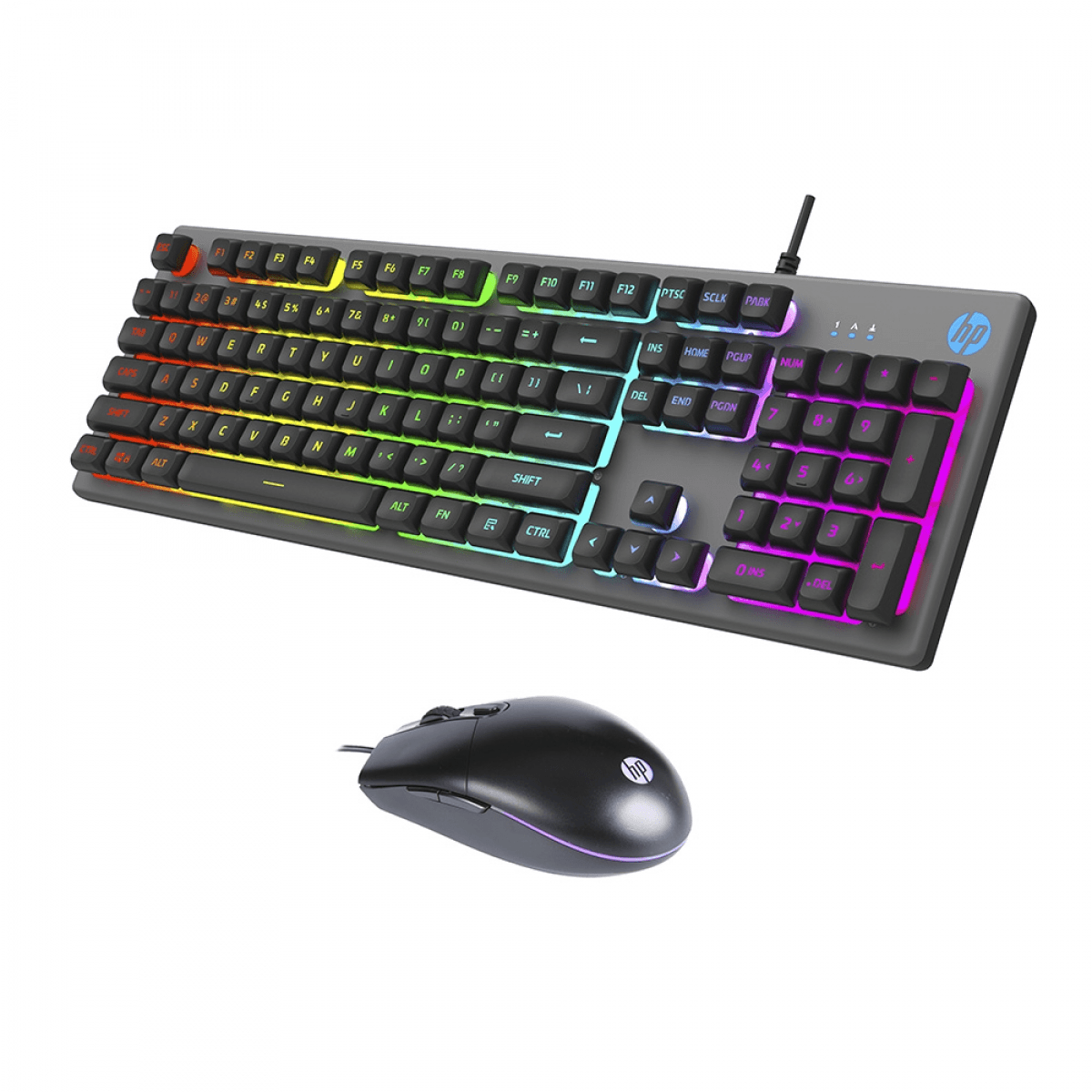 Imagen 2 del producto Combo gamer teclado y mouse HP K300F, membrana alámbrica, retroiluminado, negro