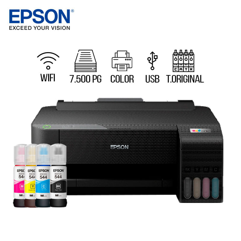 Imagen 2 del producto Impresora Epson EcoTank L1250, inyección de tinta, inalámbrica, Wi-Fi, con tanques recargables