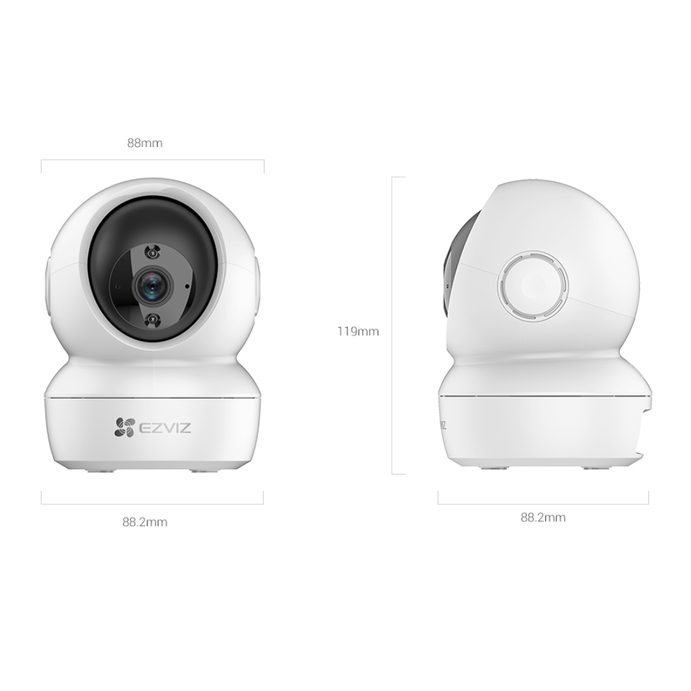 Imagen 2 del producto Cámara Ezviz H6C 3MP 2K interior 360° con giro motorizado, visión nocturna, blanco
