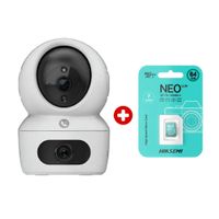 Cámara Ezviz H7C 2K interior con doble lente, giro 360° + Memoria de 64GB, blanco