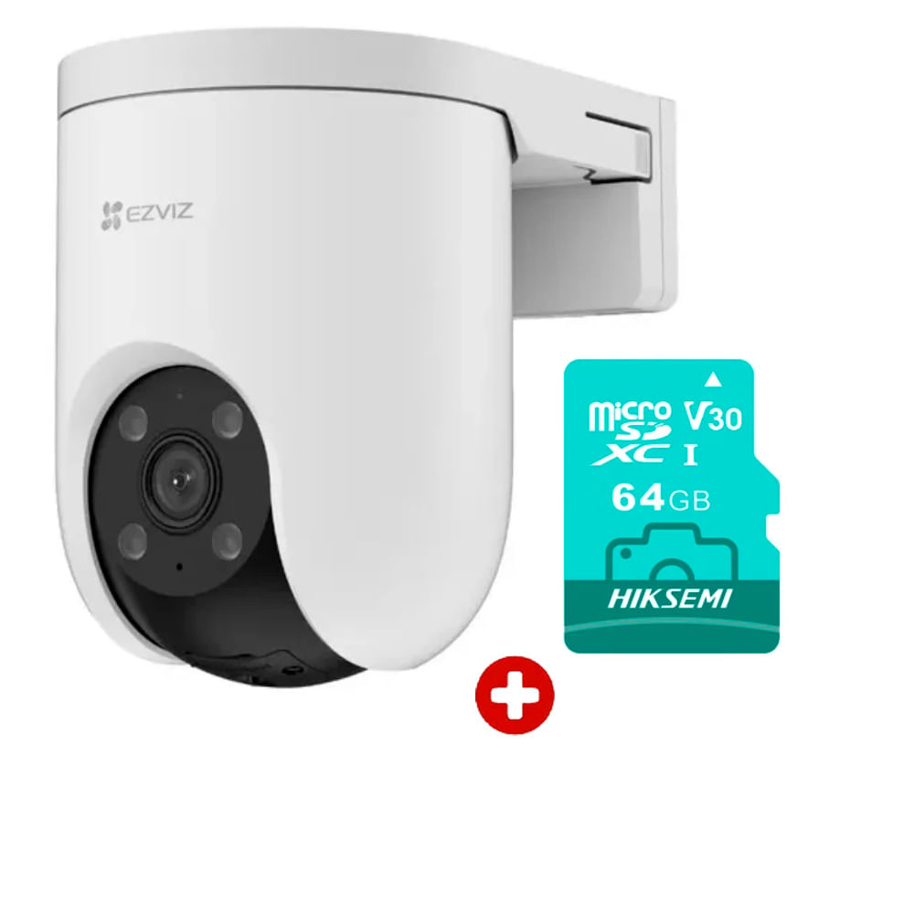 Cámara Ezviz H8C 4MP 2K Exterior 360° visión nocturna, seguimiento Inteligente + MicroSD 64 GB