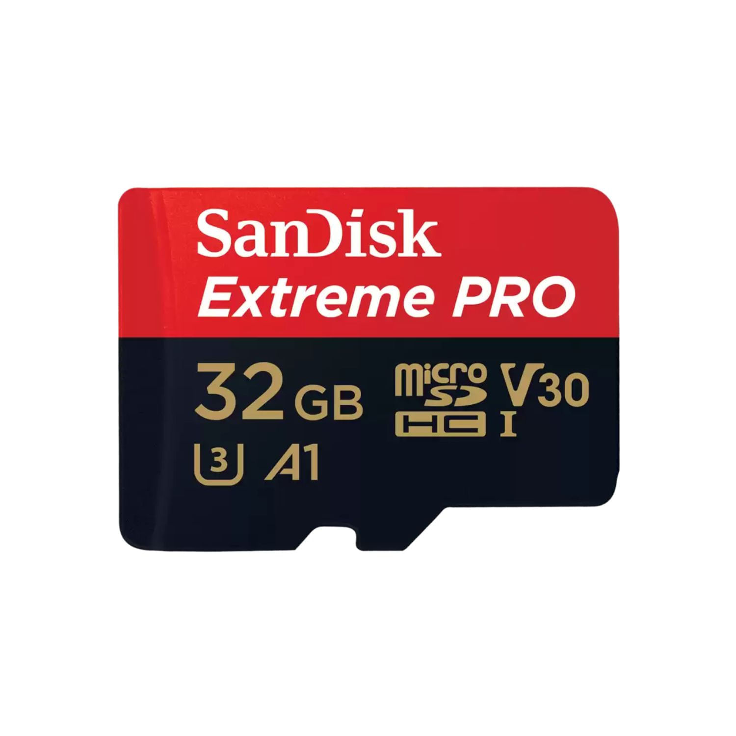MicroSD Sandisk Extreme Pro 32GB, 100MB/s, clase U3 V30, A2, adaptador SD