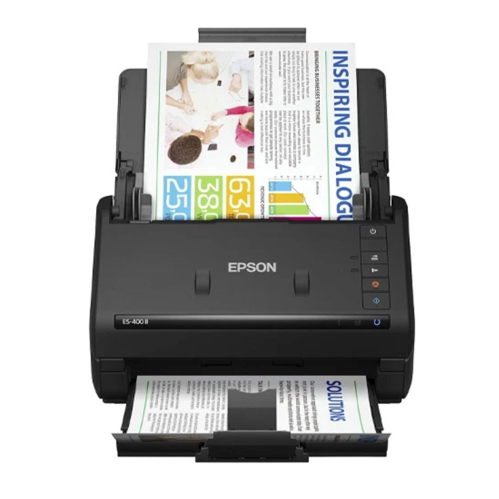 Escáner Epson WorkForce ES-400 II con (ADF), USB 3.0, programación de trabajos, escáner a color Dúplex, Wi-Fi, negro