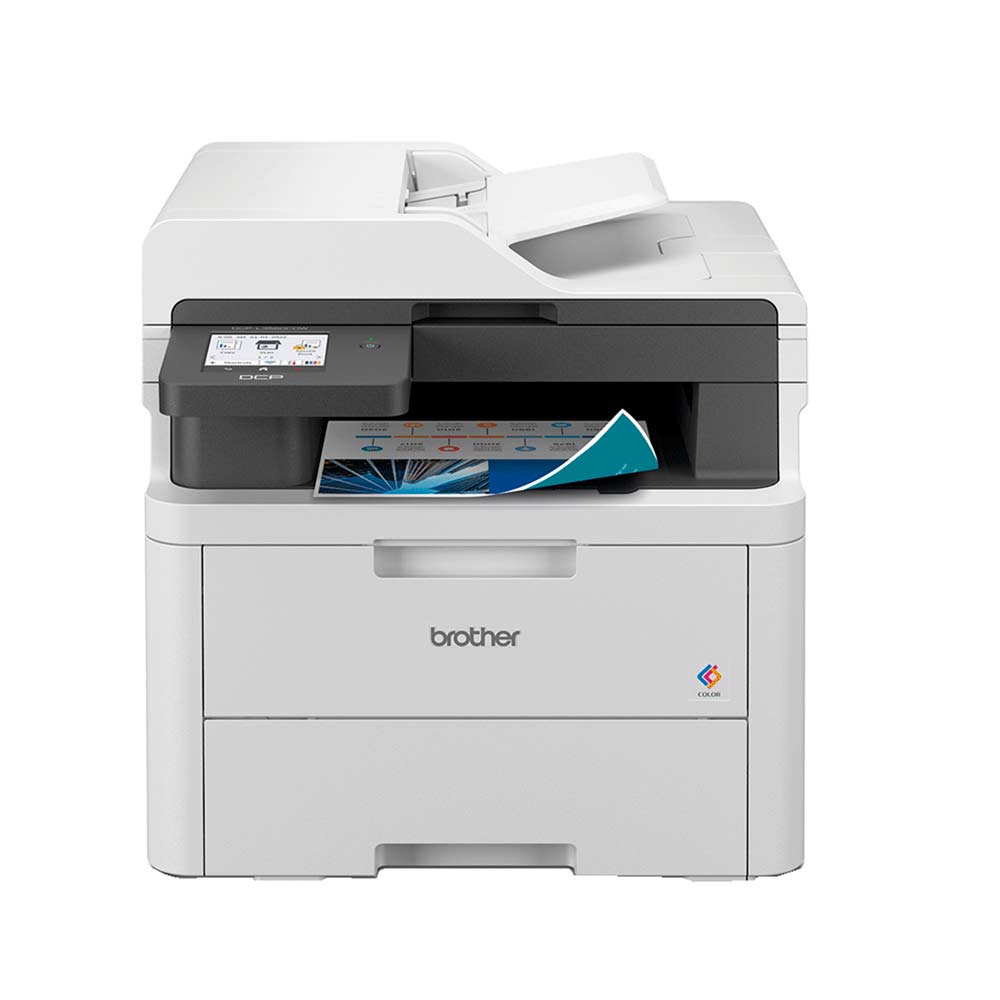 Impresora multifuncional Brother láser DCP-L3560CDW, Wi-Fi, inalámbrica, a color, blanco