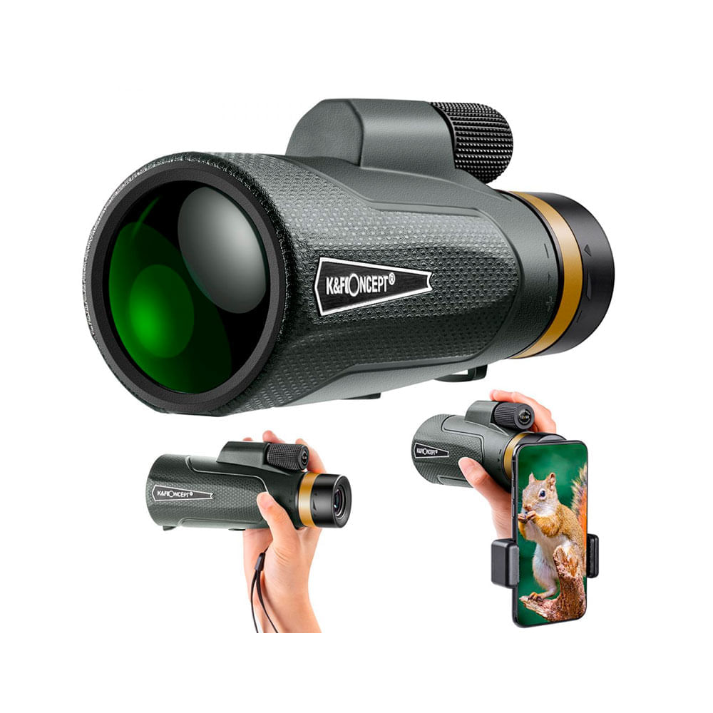 Imagen 2 del producto Monocular K&F Concept 10x50 HD, BAK4 FMC, visión 90/1000 m, antideslizante, impermeable, para exteriores
