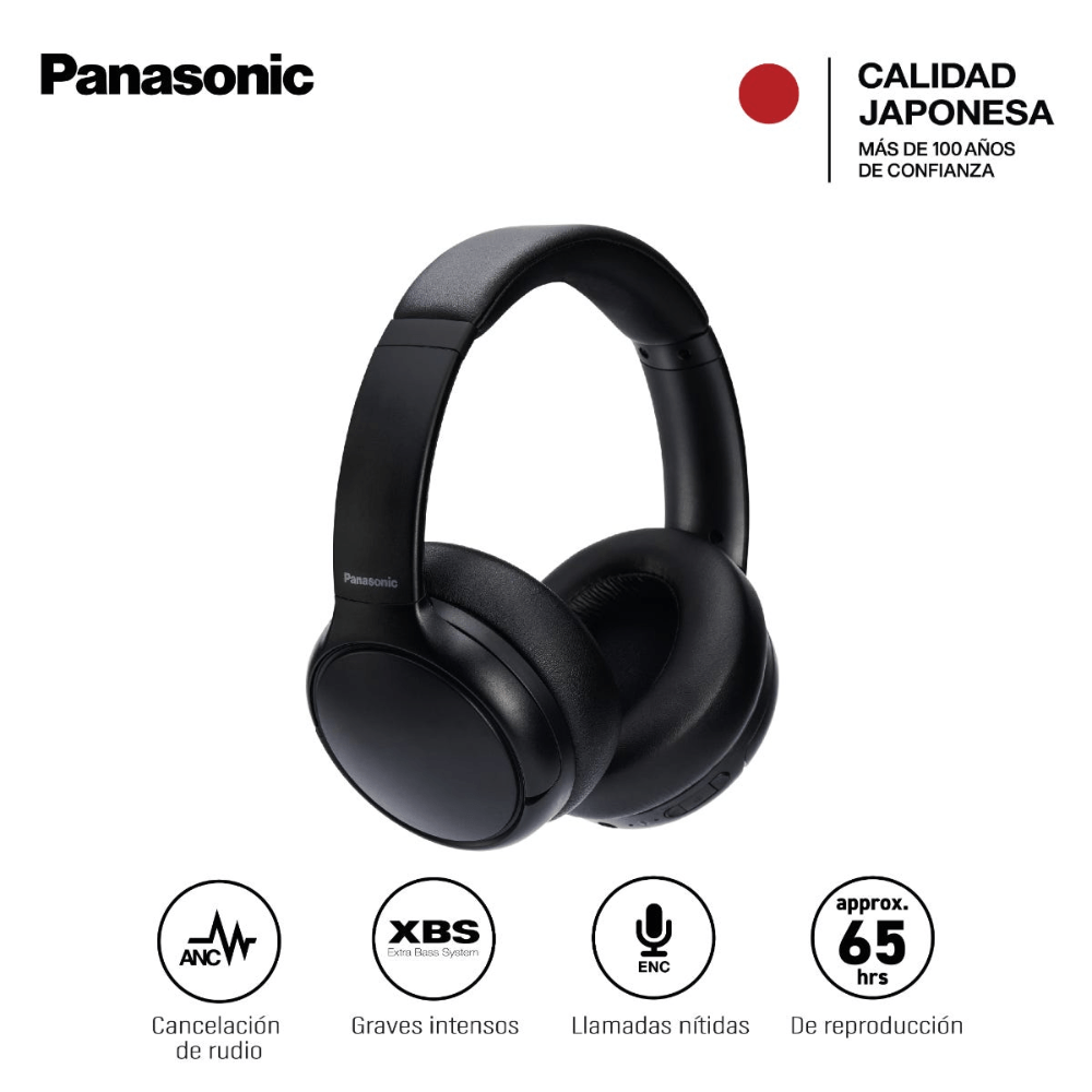 Imagen 2 del producto Audífonos On Ear inalámbricos Panasonic M600, Jack 3.5 mm, cancelación de ruido, negro