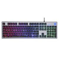Teclado gamer alámbrico HP K500F, conexión USB, membrana, idioma español, LED RGB, plateado