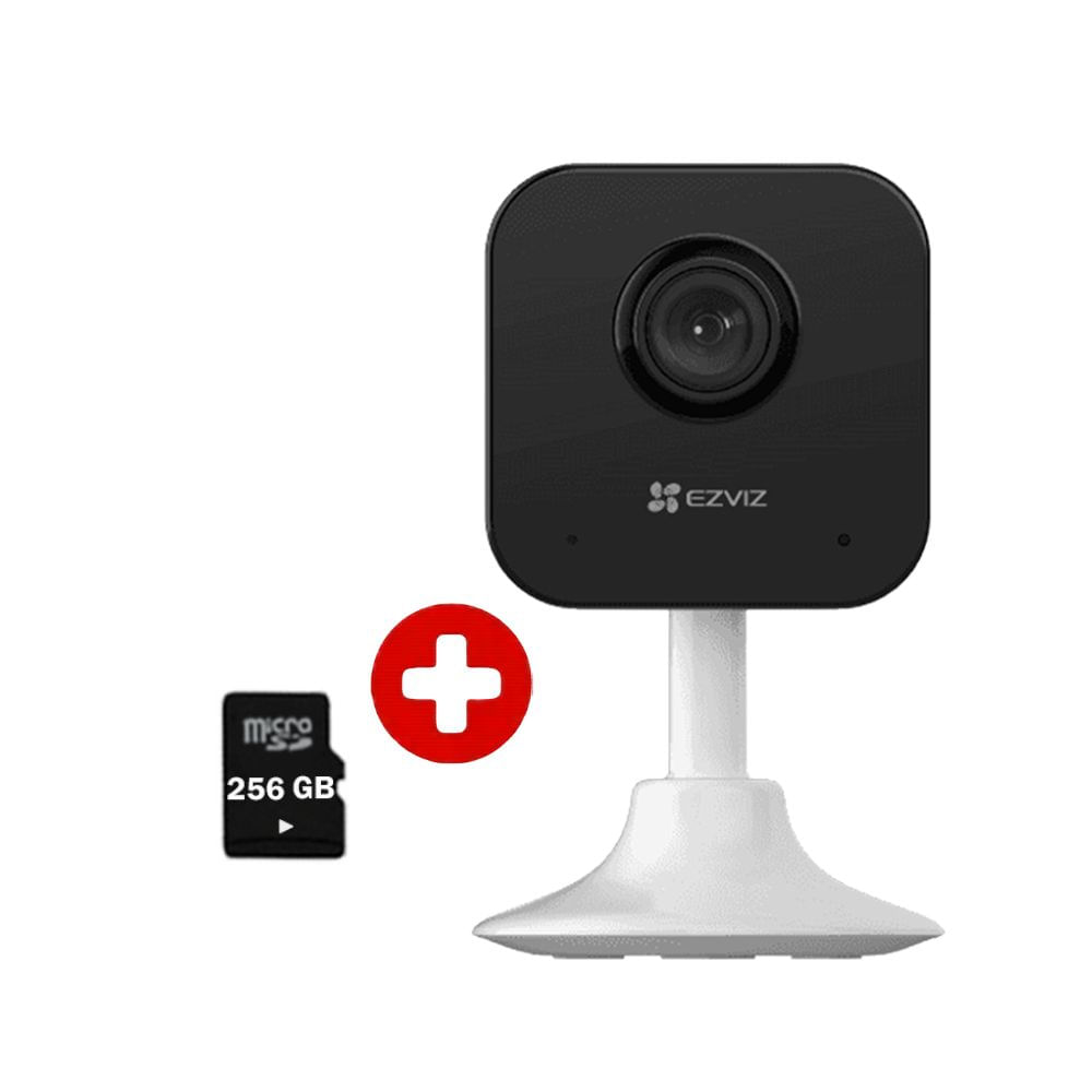 Combo cámara seguridad inalámbrica Ezviz H1C Full HD con audio, visión nocturna IR y microSD 256GB incluida