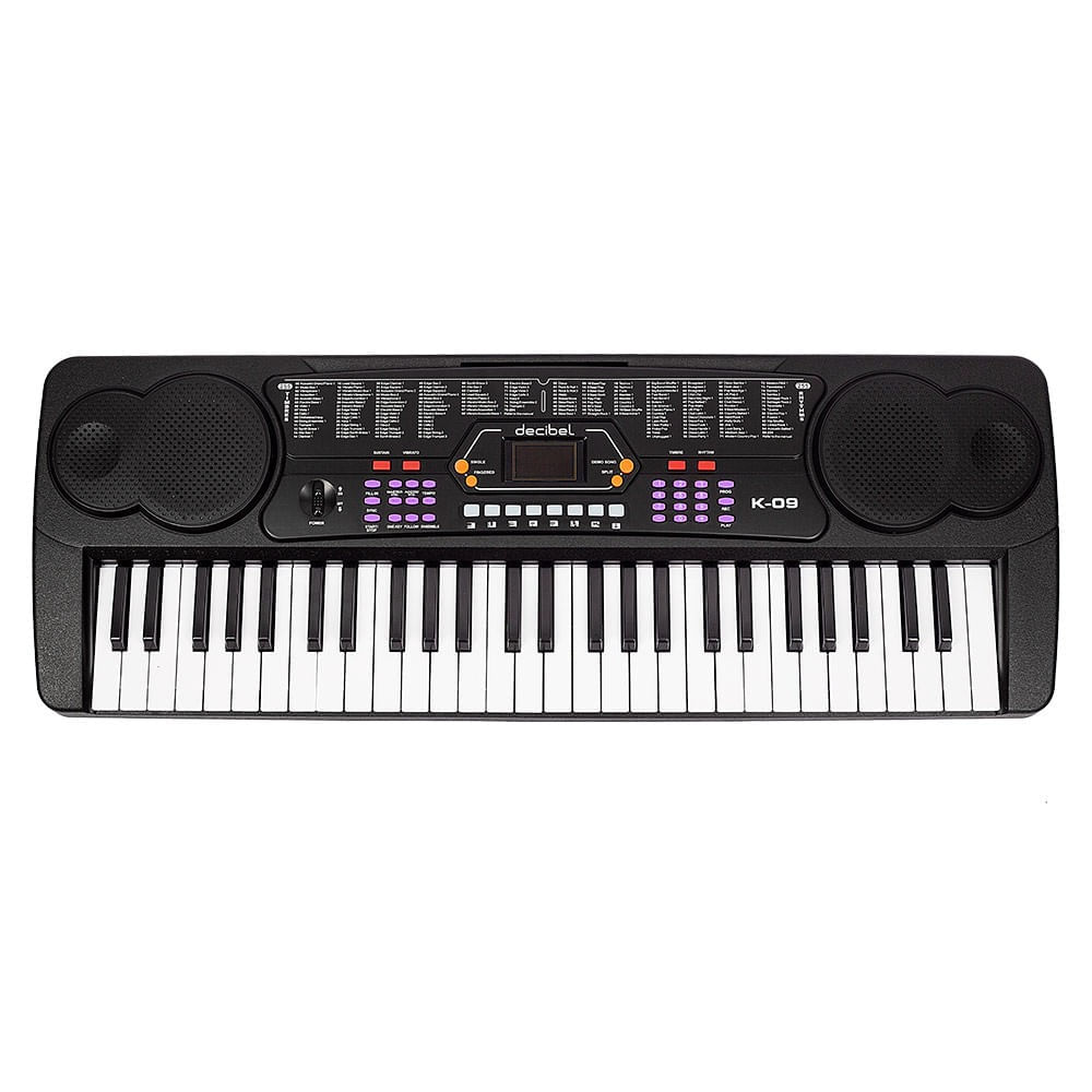 Imagen 1 del producto Reacondicionado: Órgano eléctrico Decibel K-09, 54 teclas, con micrófono, 255 timbres, 255 ritmos, pantalla led, negro