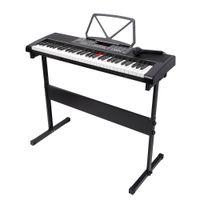 Reacondicionado: Órgano electrónico portable Decibel KL-97 pantalla led, 61 teclas, 255 timbres, incluye soporte y micrófono, negro