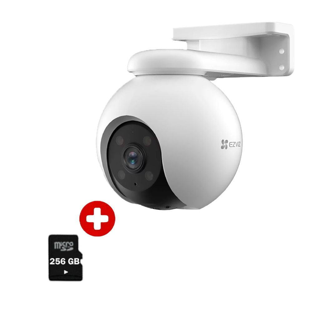 Combo cámara seguridad Ezviz H8 PRO 3K 360° visión nocturna IA + audio bidireccional + microSD 256GB